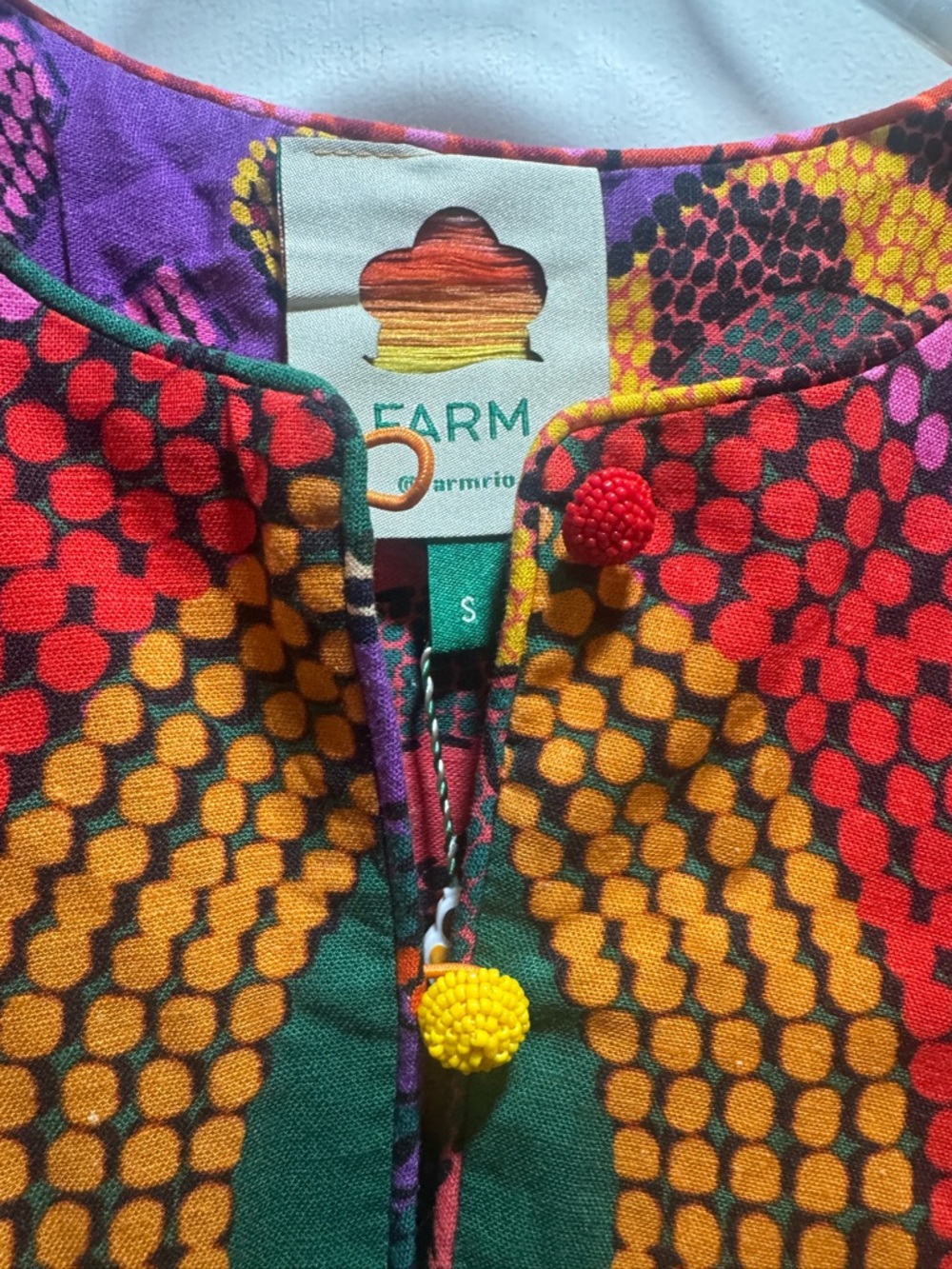NWT Farm Rio Midi Dotted Patch Scarf Dress Size S - Picture 7 of 16
